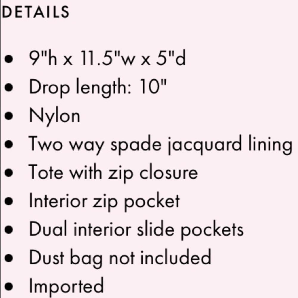 NWT Kate spade nylon top zip tote - Picture 5 of 10